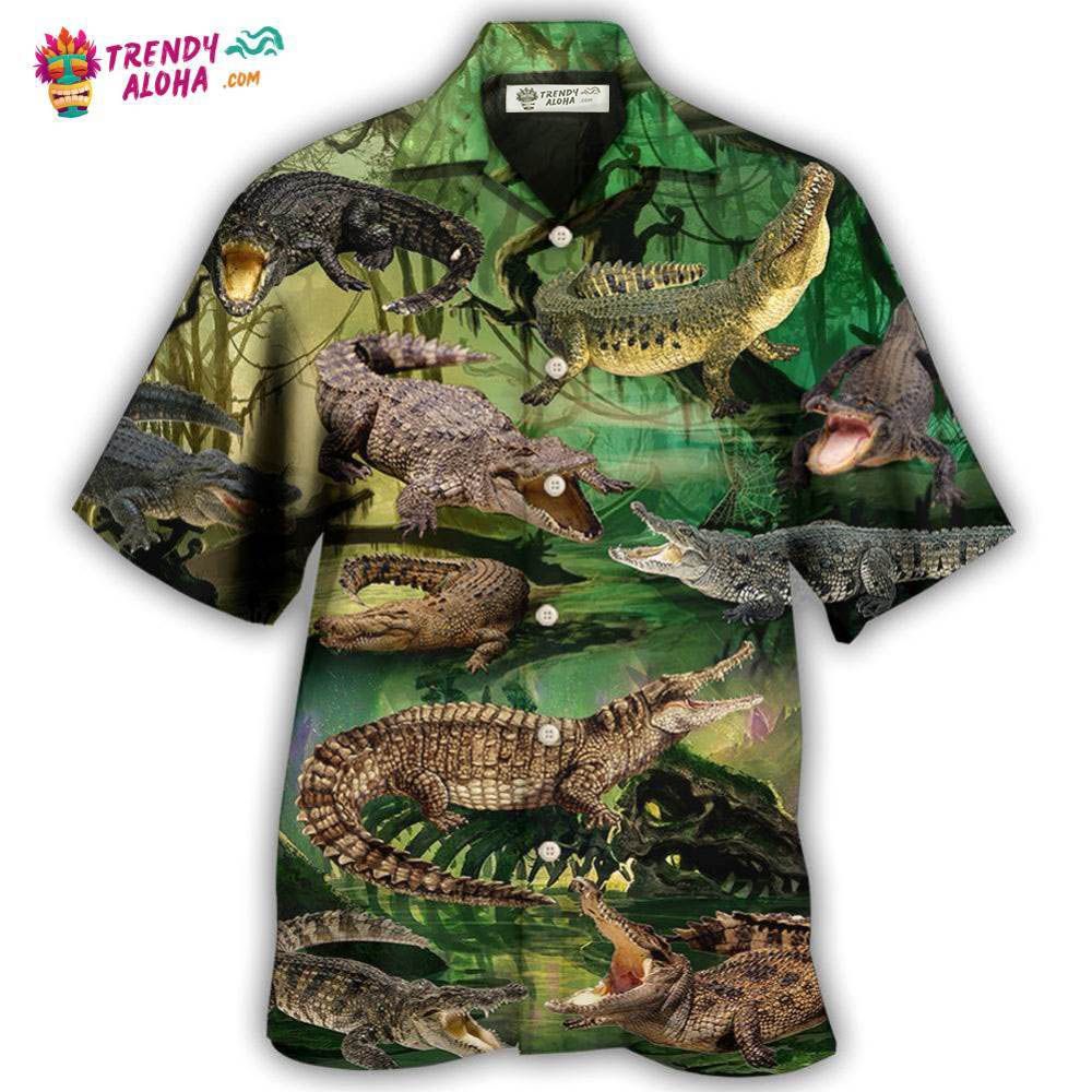 Crocodile Fall In Love Hawaiian Shirt – Trendy Aloha