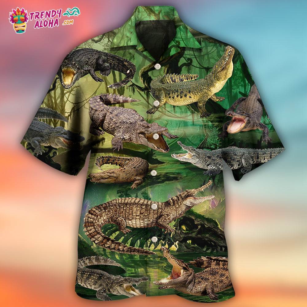 Crocodile Fall In Love Hawaiian Shirt – Trendy Aloha