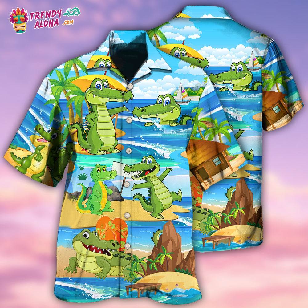 Crocodile Love Life Funny Hawaiian Shirt – Trendy Aloha