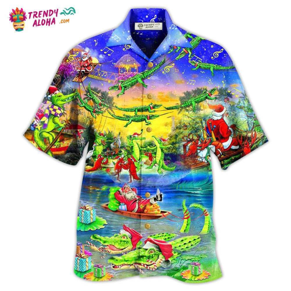Crocodile Love Xmas Merry Christmas Hawaiian Shirt – Trendy Aloha Crocodile Love Xmas Merry Christmas Hawaiian Shirt – Trendy Aloha