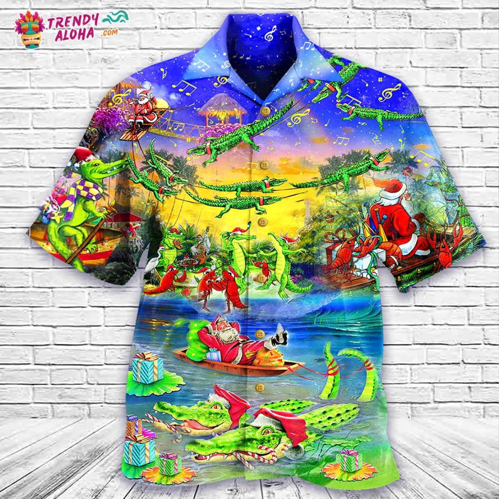 Crocodile Love Xmas Merry Christmas Hawaiian Shirt – Trendy Aloha