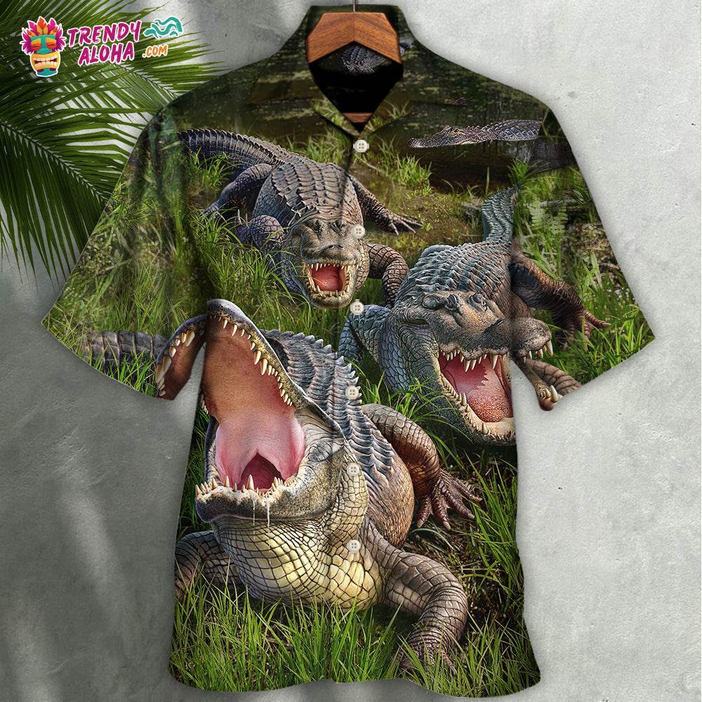 Crocodile The Crocodile Cannot Turn Its Head Hawaiian Shirt – Trendy Aloha