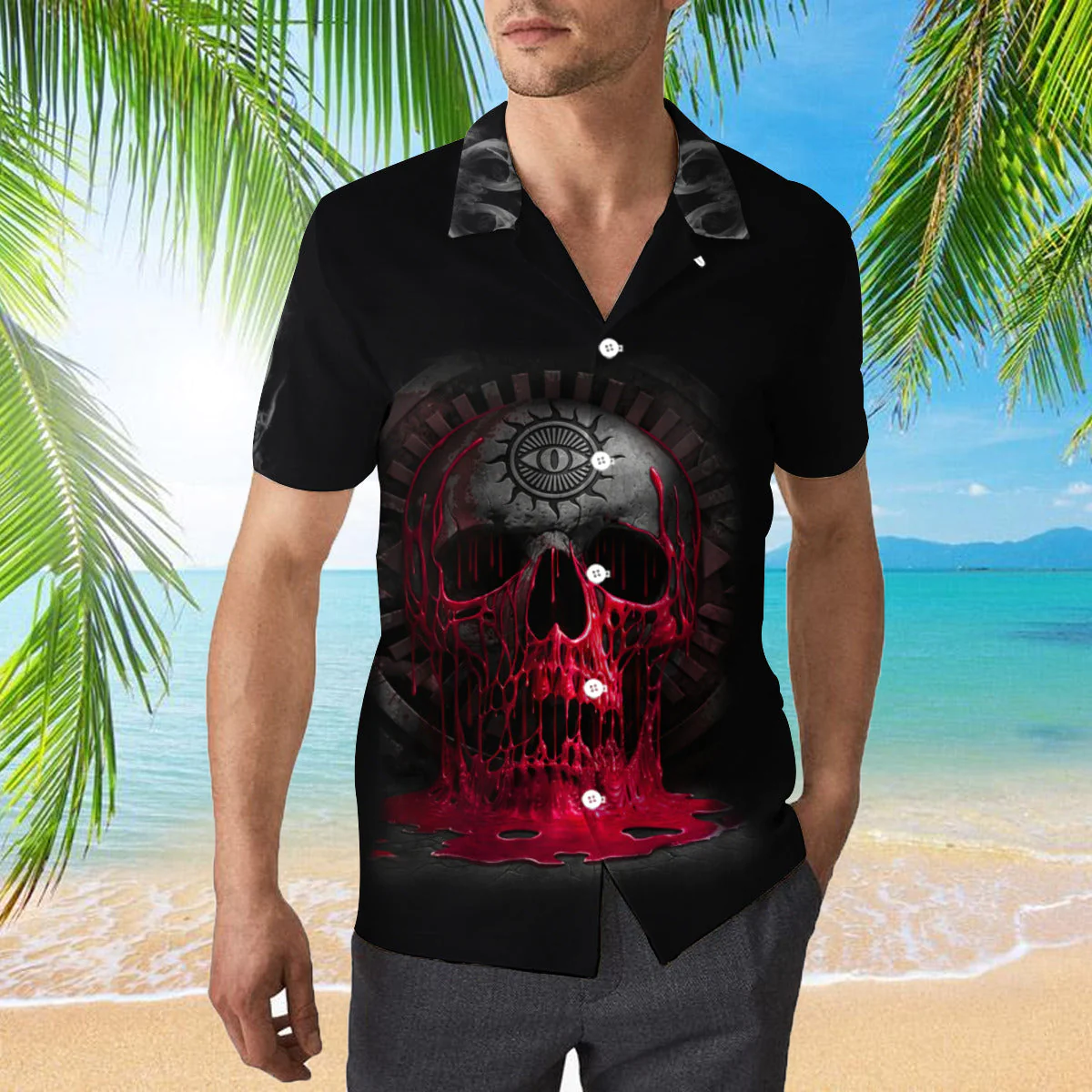 Cross Skull Passion Aloha Trendy Hawaiian Shirts  Aloha Shirt