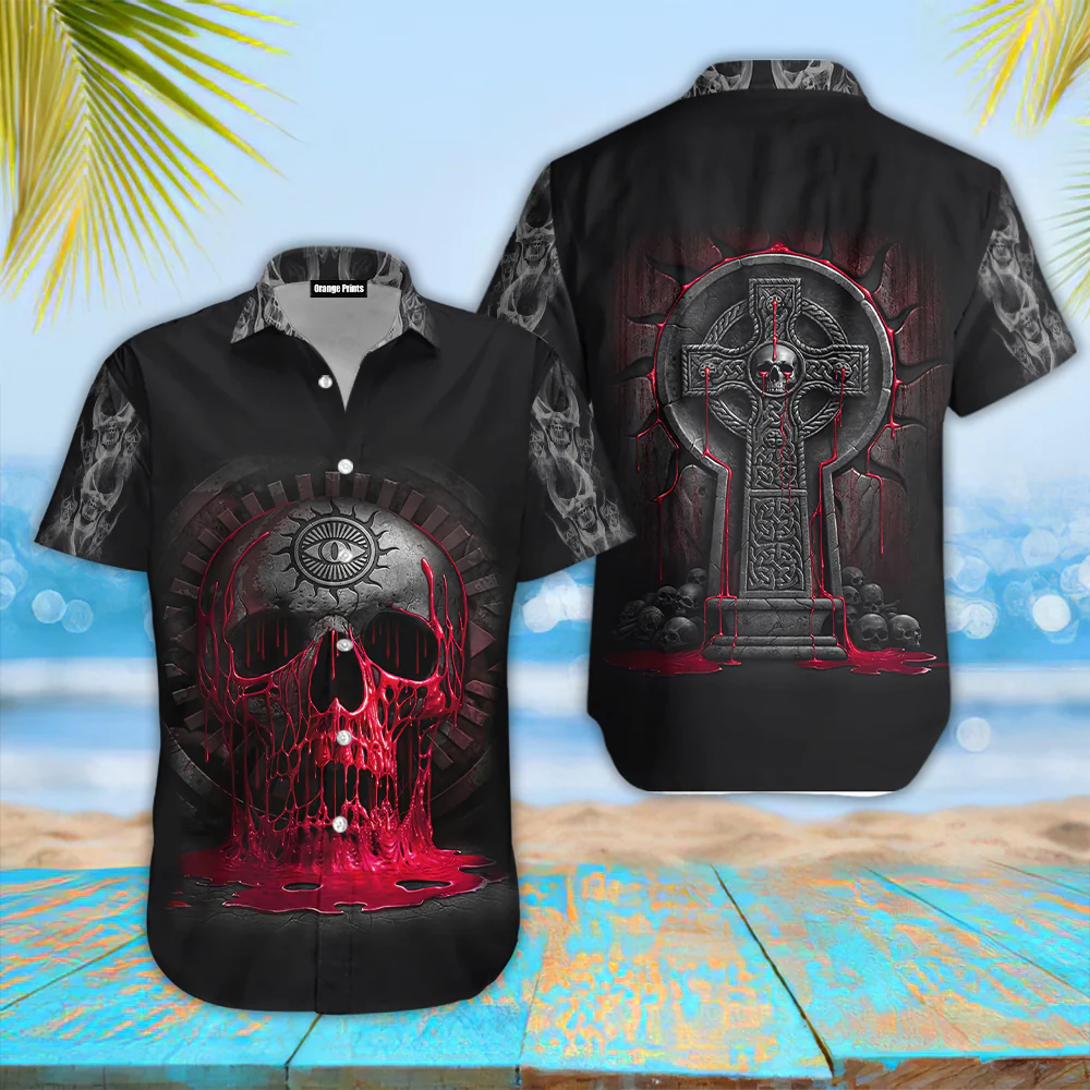 Cross Skull Passion Aloha Trendy Hawaiian Shirts  Aloha Shirt