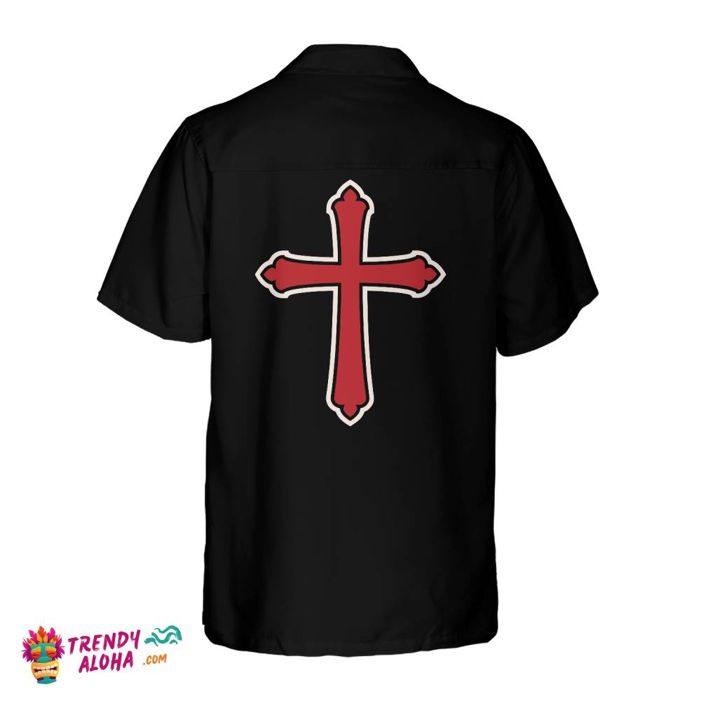 Cross With Styled Heart Goth Hawaiian Shirt