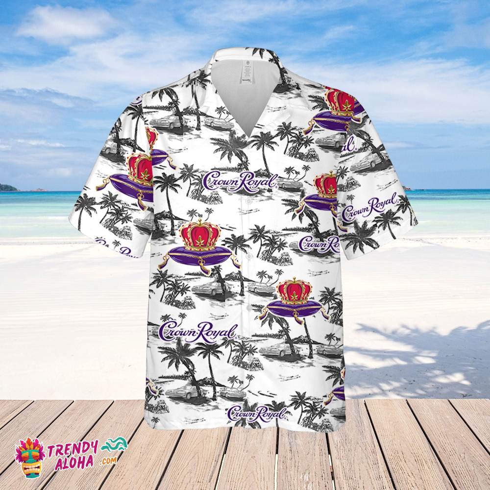 Crown Royal Hawaiian Sea Island Pattern Shirt, Hawaii Beer Shirt, Crown Royal Hawaiian Summer Shirt, Crown Royal Aloha Shirt