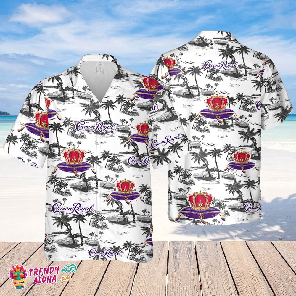 Crown Royal Hawaiian Sea Island Pattern Shirt, Hawaii Beer Shirt, Crown Royal Hawaiian Summer Shirt, Crown Royal Aloha Shirt