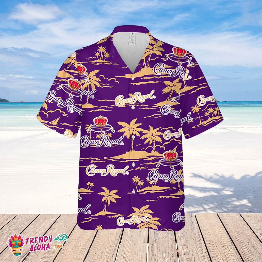 Crown Royal Whiskey Hawaiian Beach Pattern Shirt, Summer Beer Hawaiian Shirt