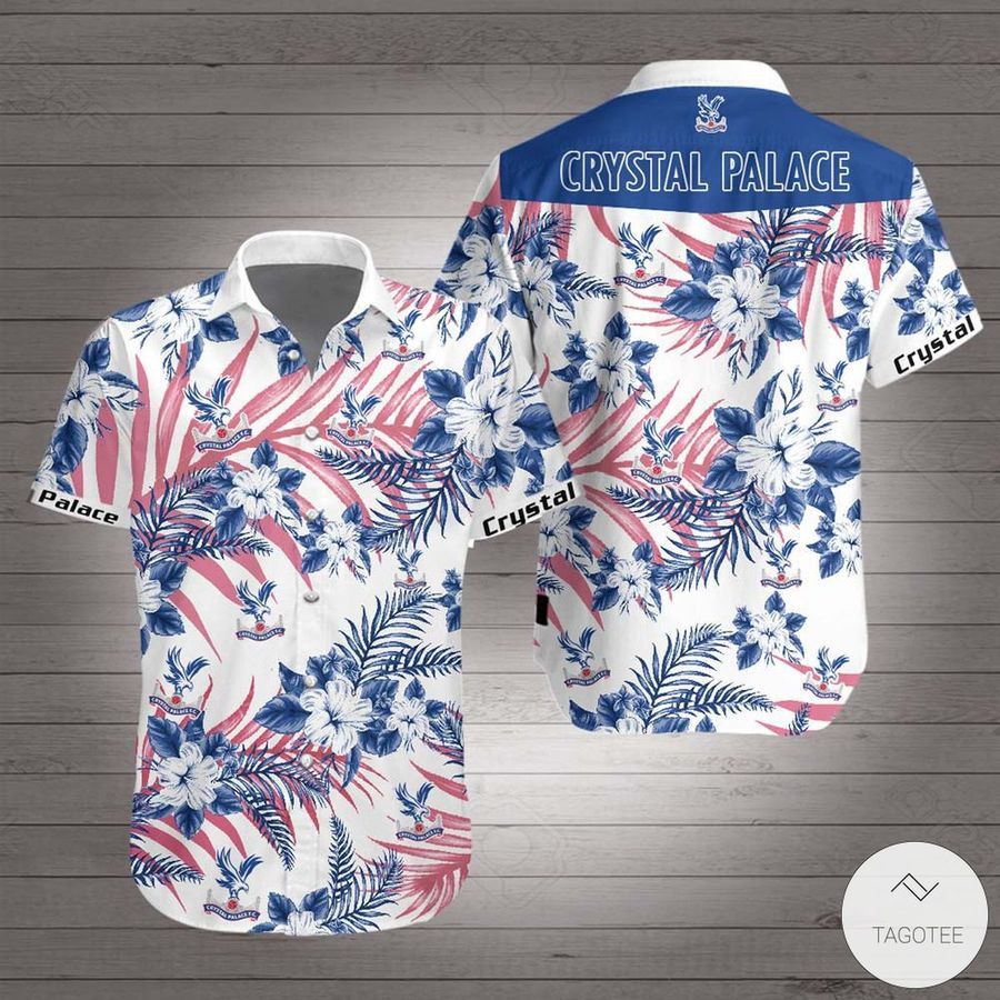 Crystal Palace Fc Blue Flower Hawaiian Shirt