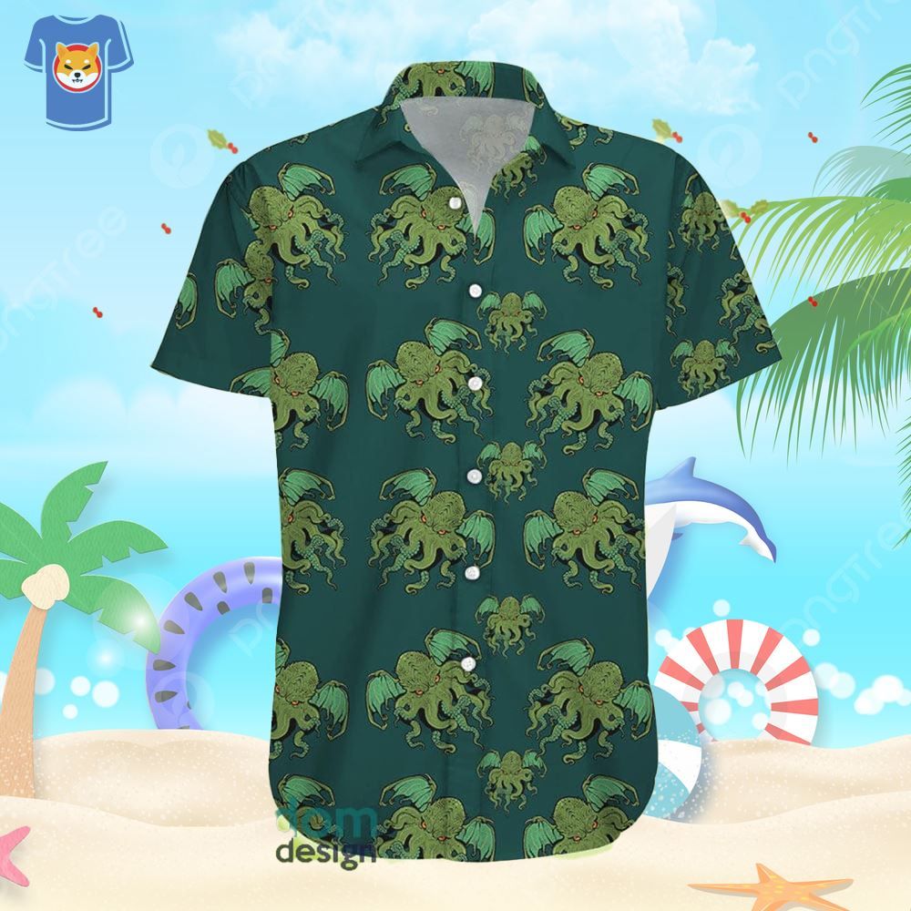 Cthulhu Pattern Aloha Beach Gift Hawaiian Shirt For Men And Women