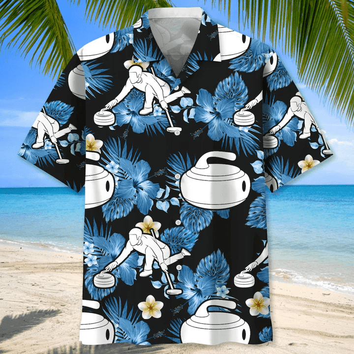 Curling Blue Nature Trendy Hawaiian Shirt, Trendy Hawaiian Shirt For Men, Summer Gift