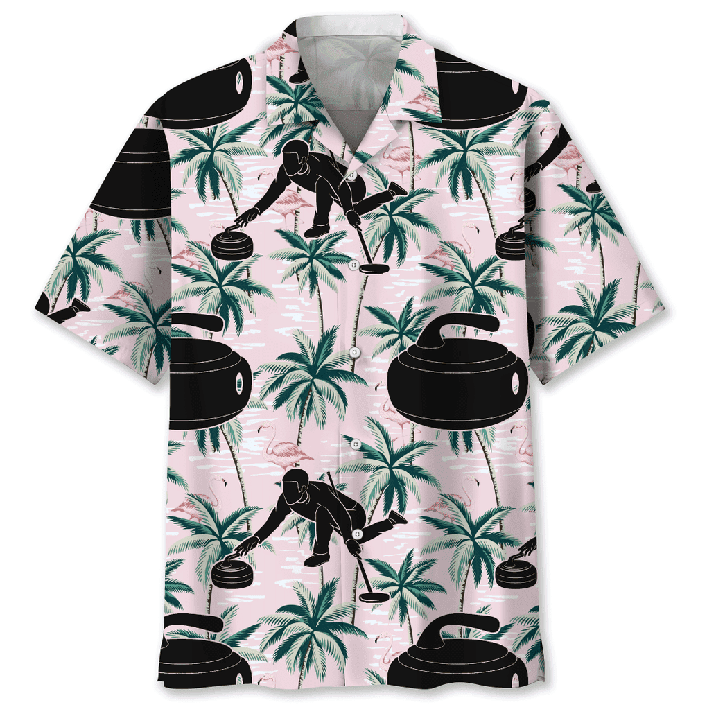 Curling Tropical Pink Trendy Hawaiian Shirt