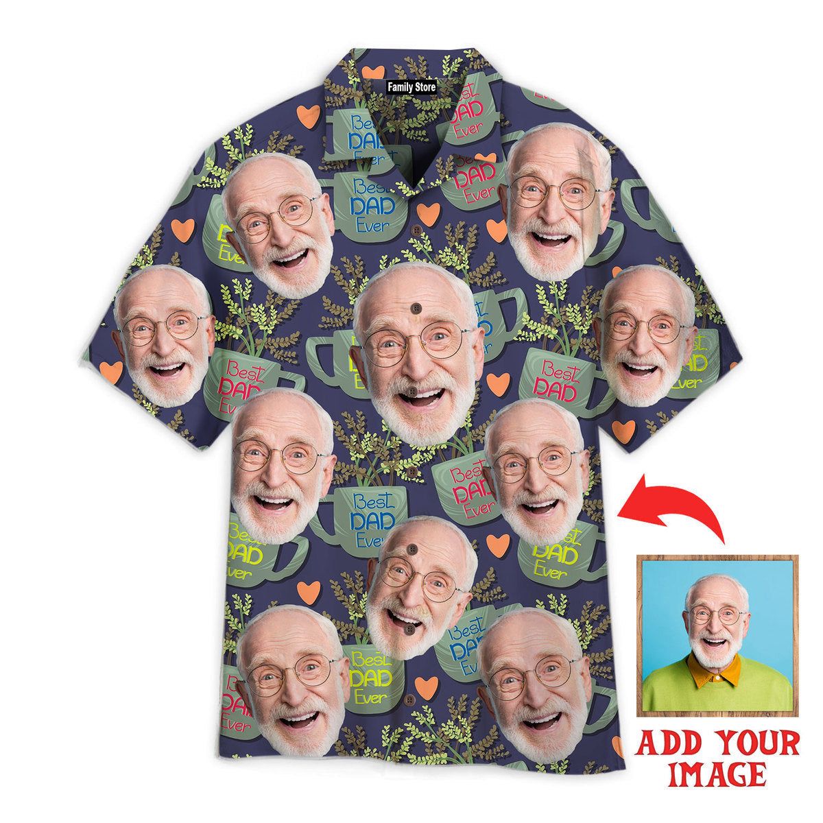 Custom Face For Best Dad Custom Hawaiian Shirt Custom Face For Best Dad Custom Hawaiian Shirt