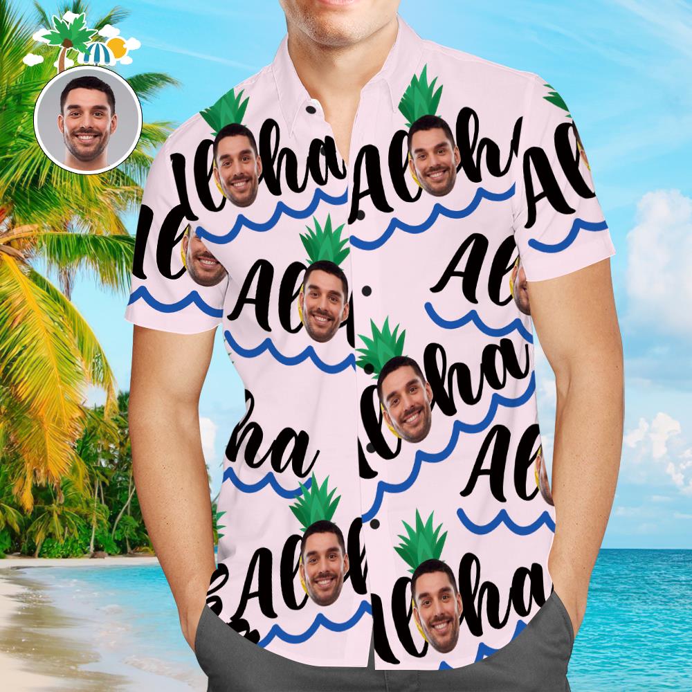 Custom Face Hawaiian Shirt All Over Print Men’s Shirt Aloha