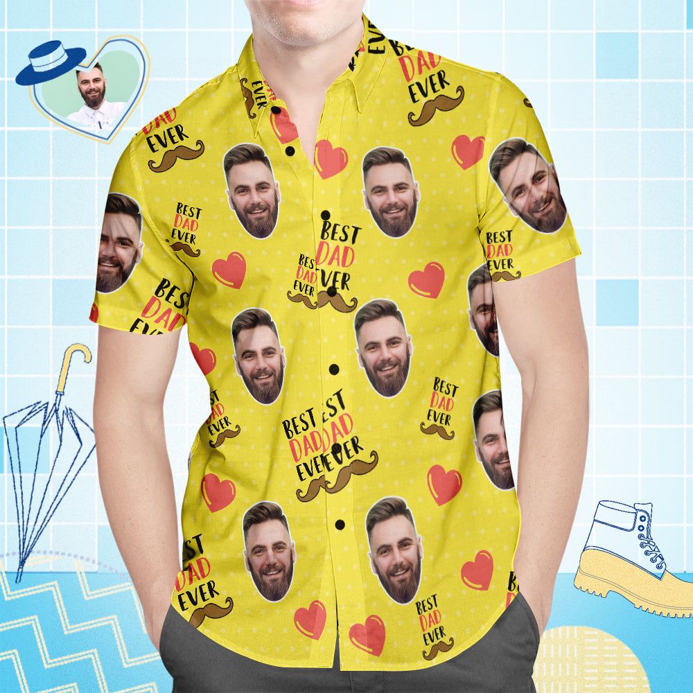 Custom Face Hawaiian Shirt All Over Print Men’s Shirt Best Dad Ever