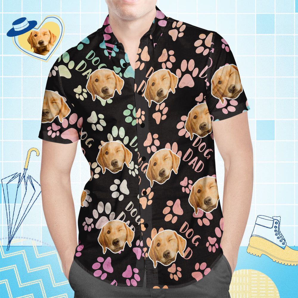 Custom Face Hawaiian Shirt All Over Print Men’s Shirt Dog Dad