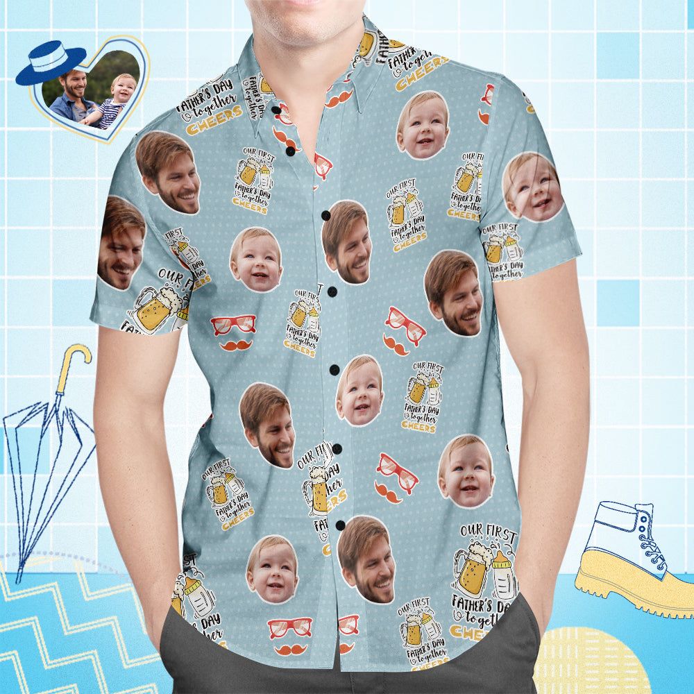 Custom Face Hawaiian Shirt All Over Print Men’s Shirt First Father’s Day