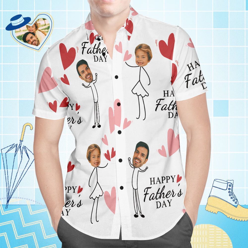Custom Face Hawaiian Shirt All Over Print Men’s Shirt Happy Father’s Day