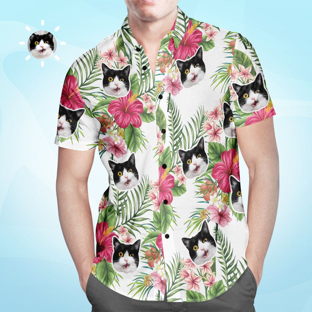 Custom Face Hawaiian Shirt Gifts For Pet Lover Cat