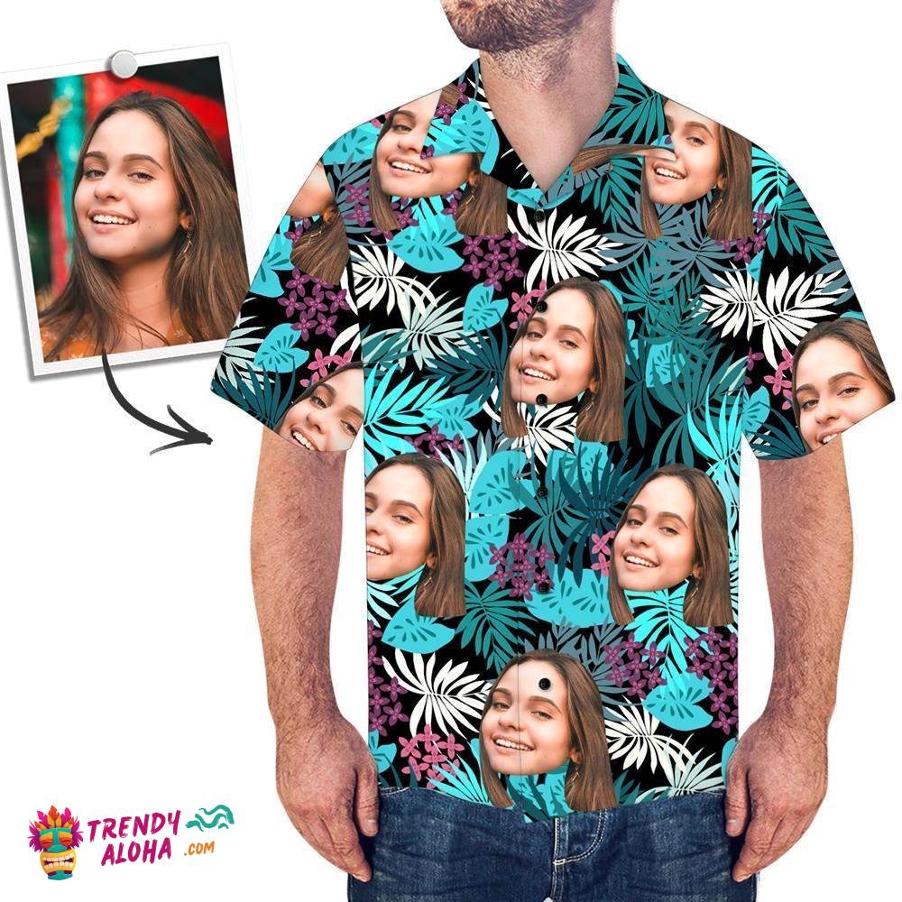 Custom Face Hawaiian Shirt, Personalized Photosummer Holiday Family Aloha Hawaiian Beach Shirt