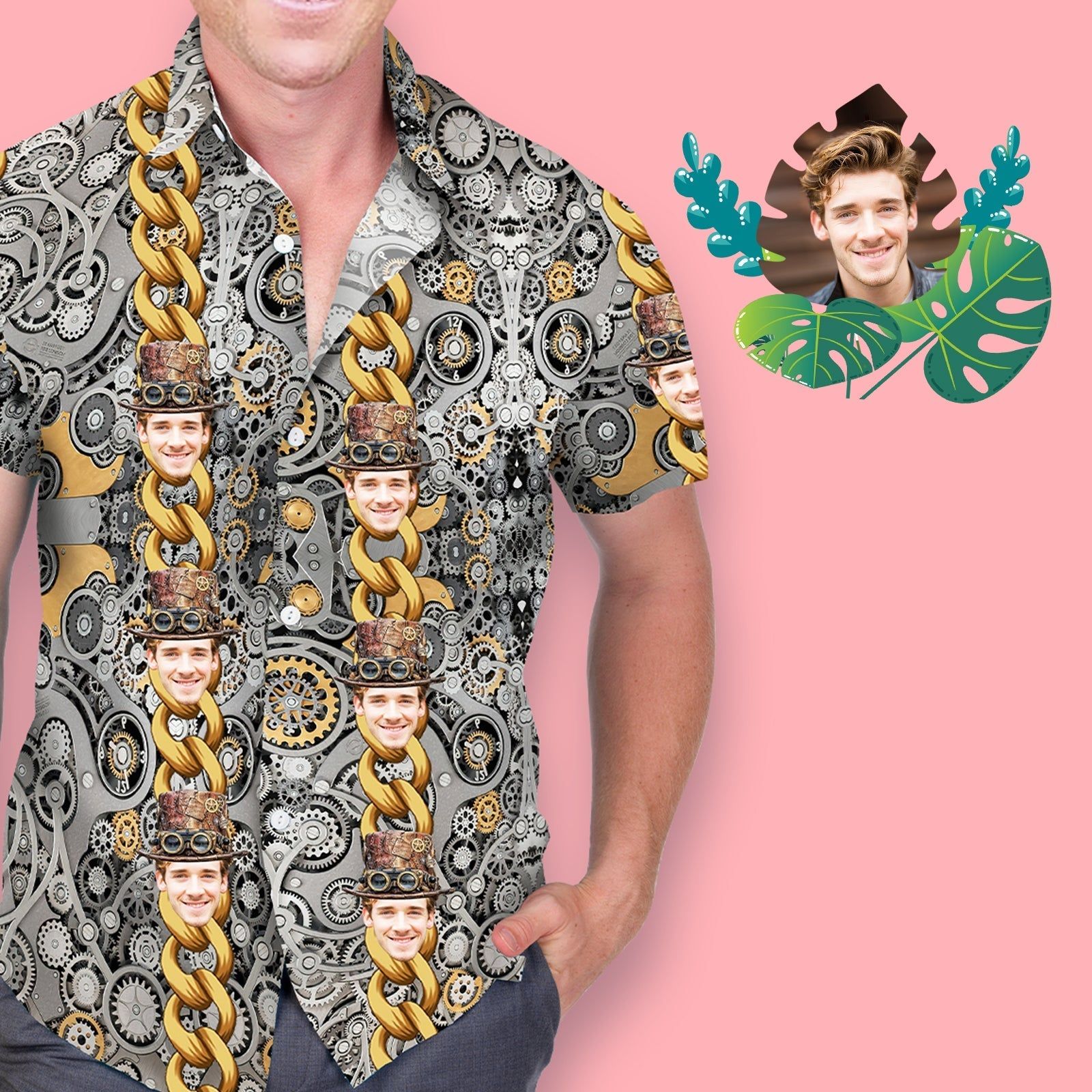 Custom Face Hawaiian Shirts Funny Gold Chain Rich Man Hawaiian Shirts