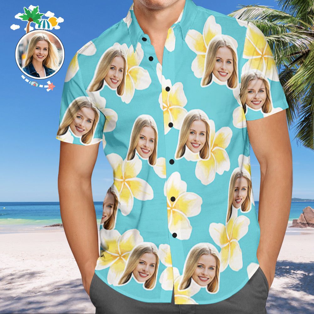 Custom Face Hawaiian Shirts Tropical Beach Shirt Floral Shirt Gift For Men Custom Face Hawaiian Shirts Tropical Beach Shirt Floral Shirt Gift For Men