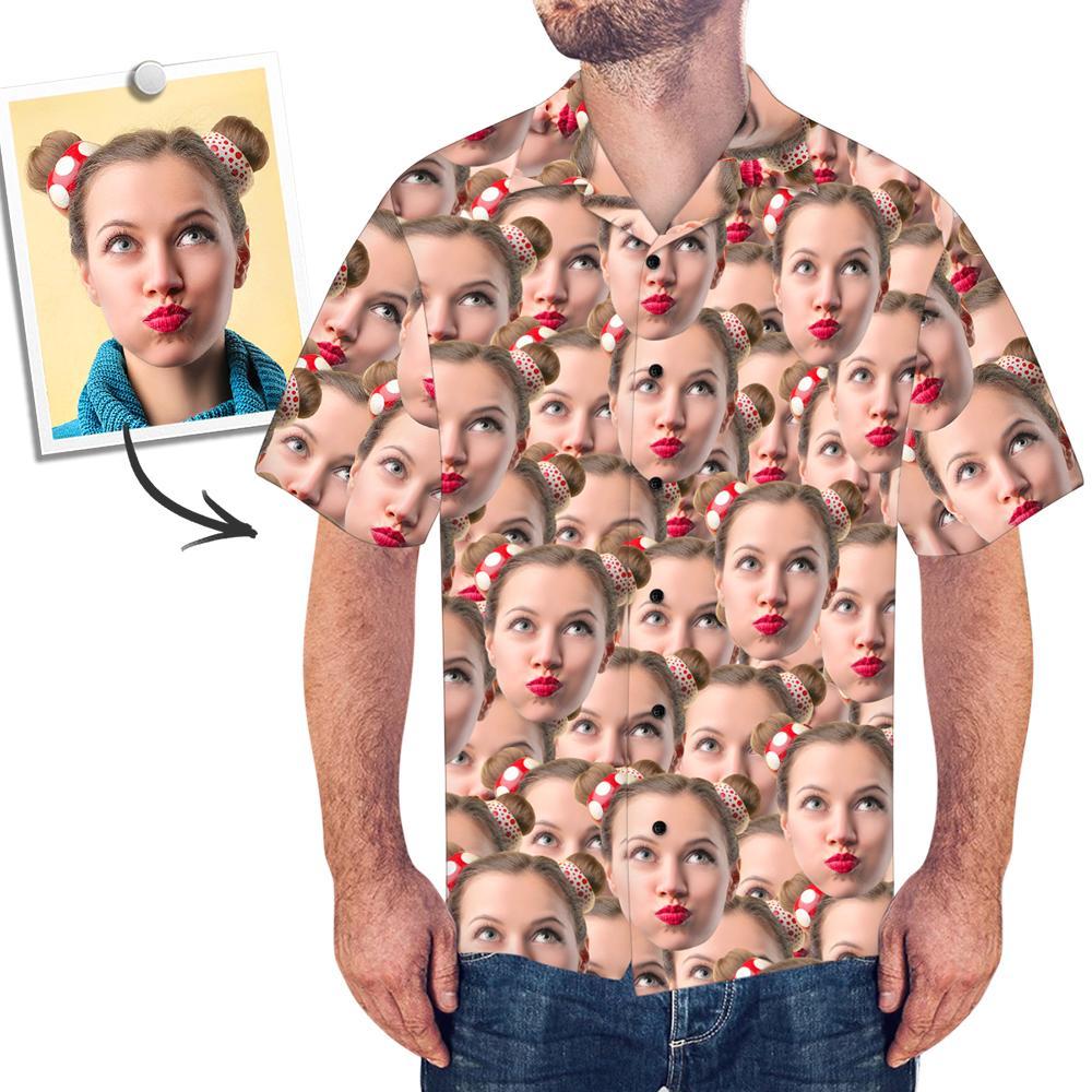 Custom Face Mash Men’s Hawaiian Shirt Custom Face Mash Men’s Hawaiian Shirt