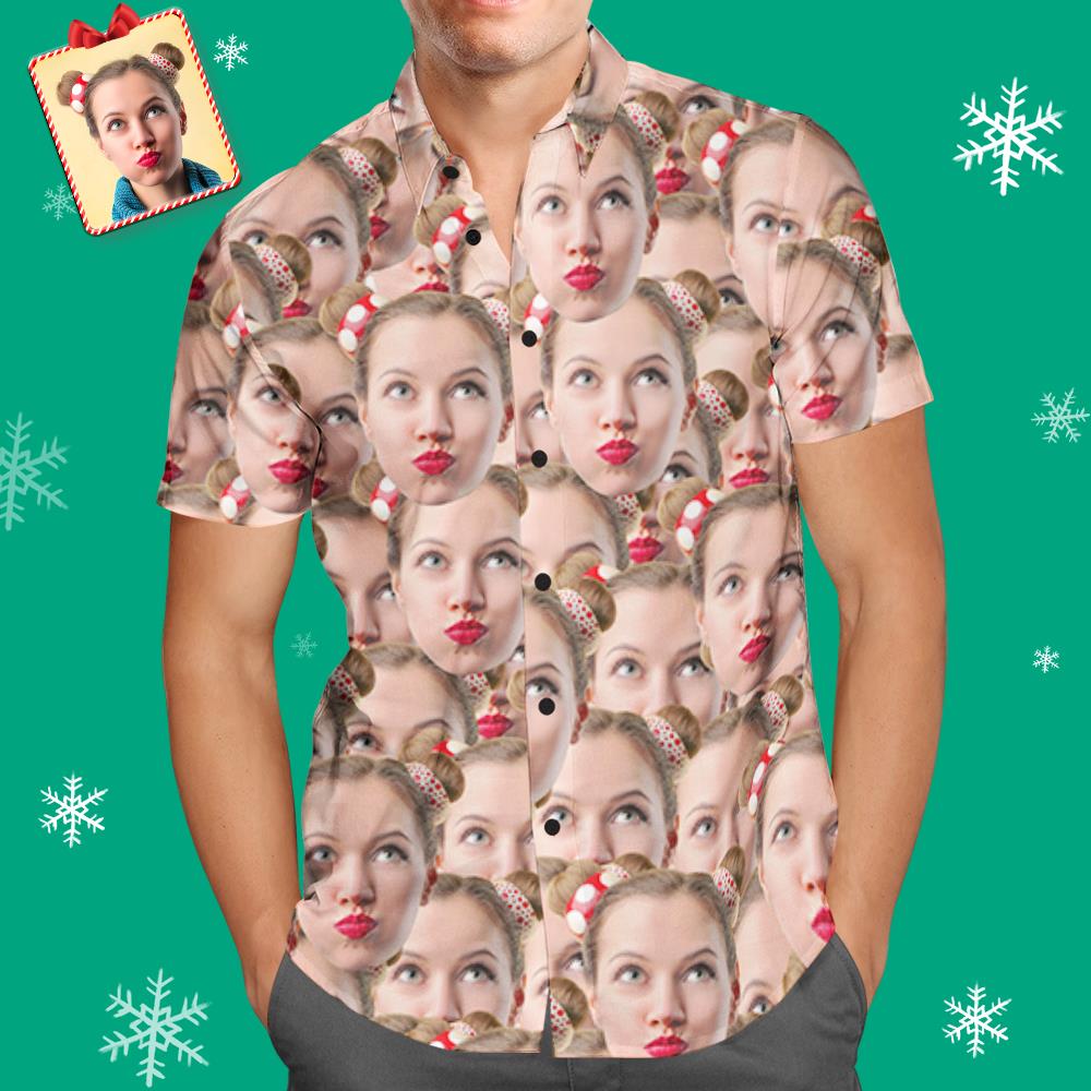 Custom Face Mash Men’s Hawaiian Shirt