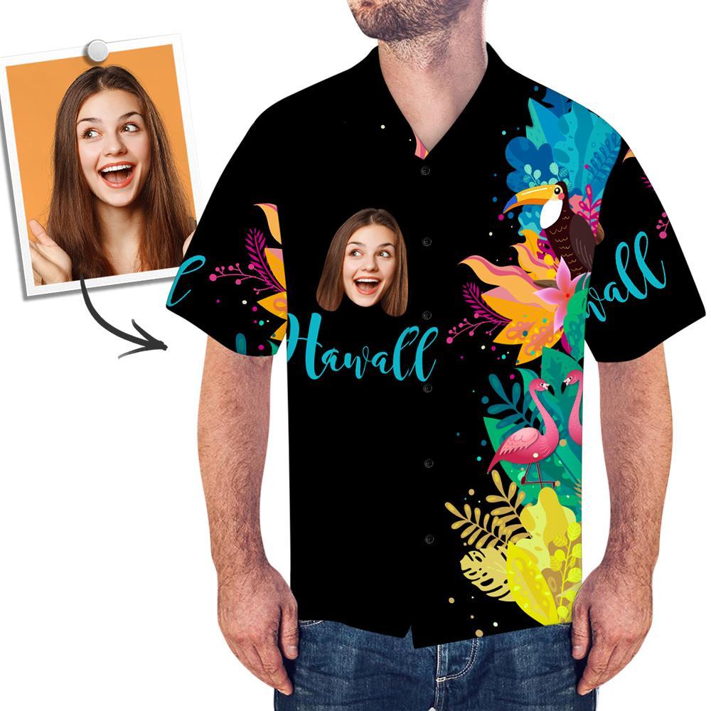 Custom Face Men’s Black Hawaiian Shirt