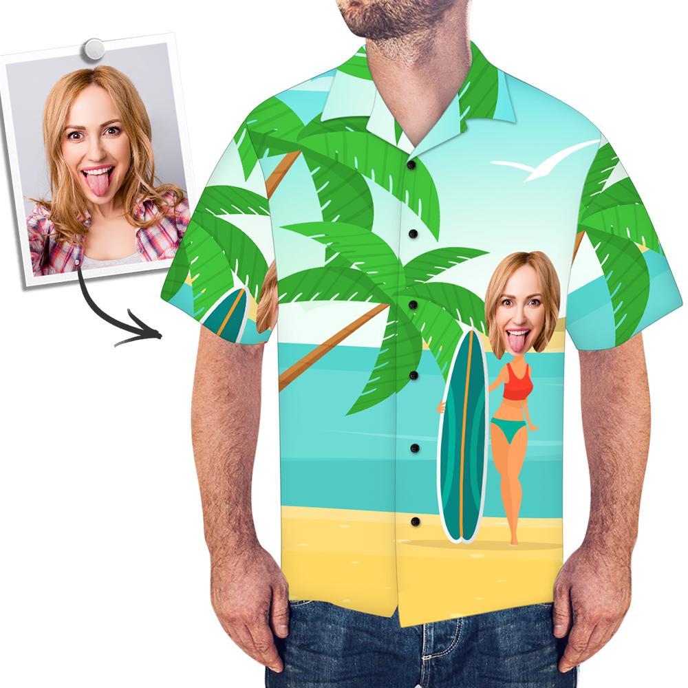 Custom Face Men’s Hawaiian Shirt Vacation Surfing Custom Face Men’s Hawaiian Shirt Vacation Surfing