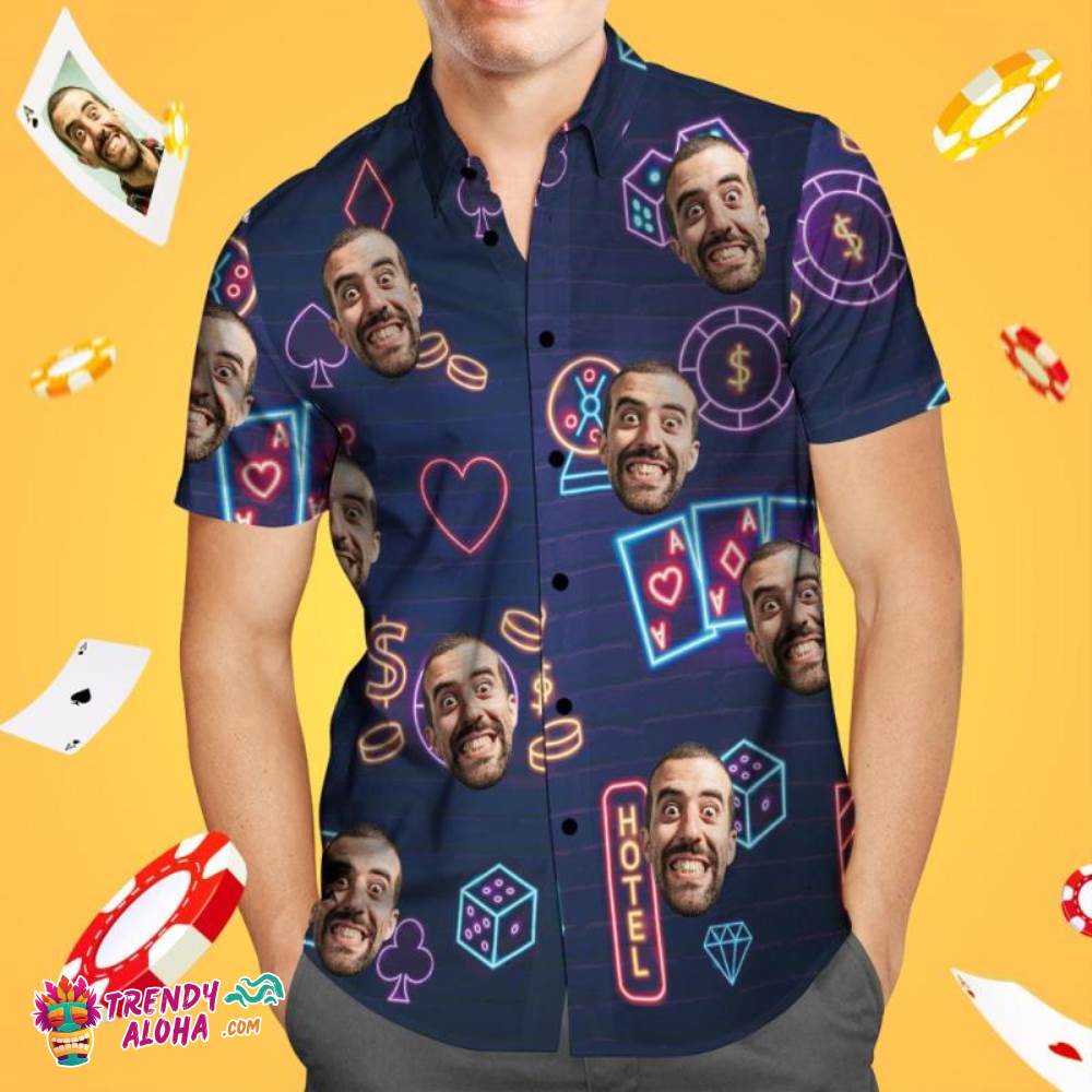 Custom Face Trendy Aloha Hawaiian Shirt Aloha Beach Shirt Gift For Him – No Poker No Game