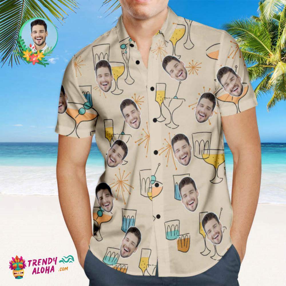 Custom Face Trendy Aloha Hawaiian Shirt Cocktail Party Personalized Shirt With Your Photo