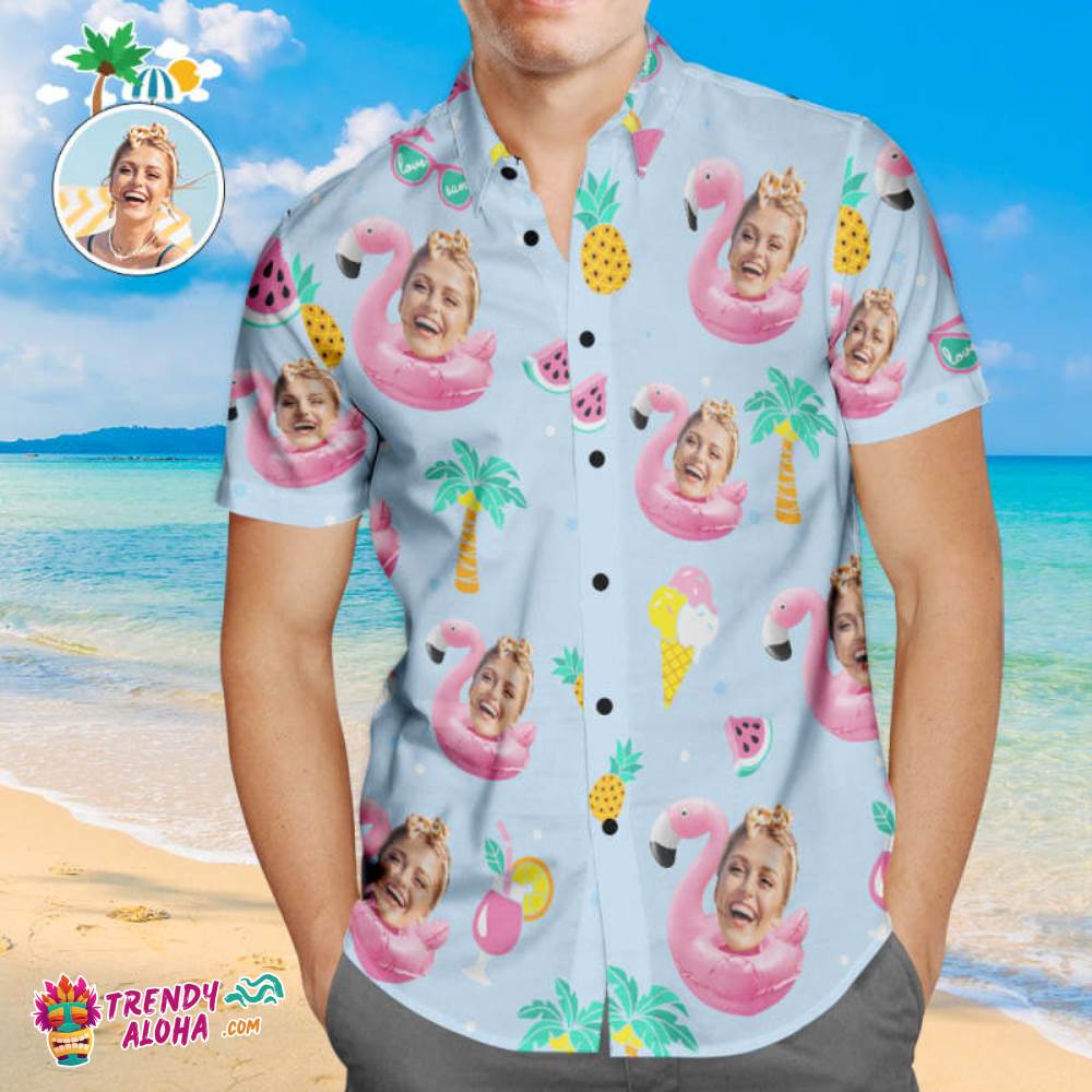 Custom Face Trendy Aloha Hawaiian Shirt Enjoy Summer Time Personalized Aloha Beach Shirt For Men