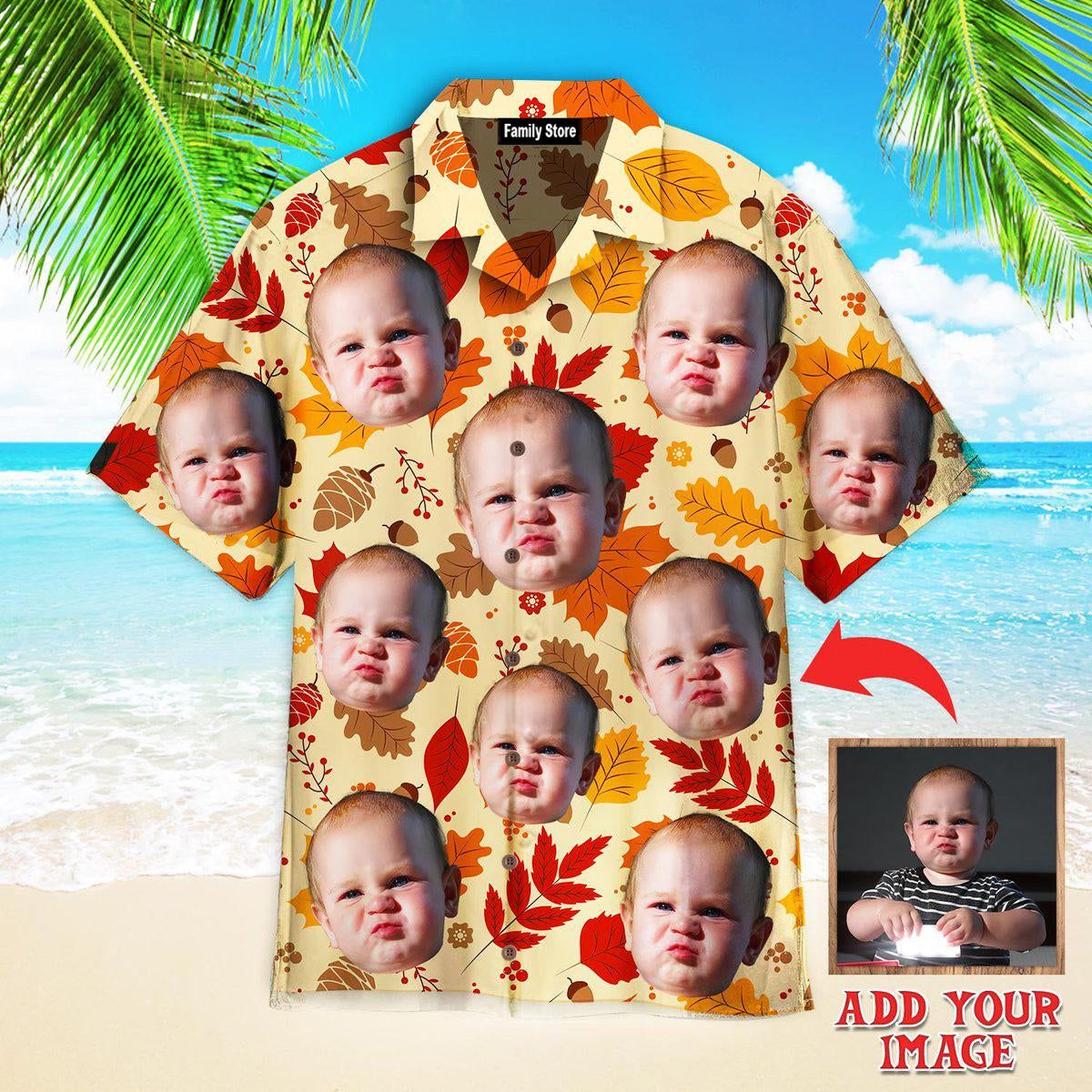 Custom Funny Face Happy First Day Of Fall Custom Hawaiian Shirt
