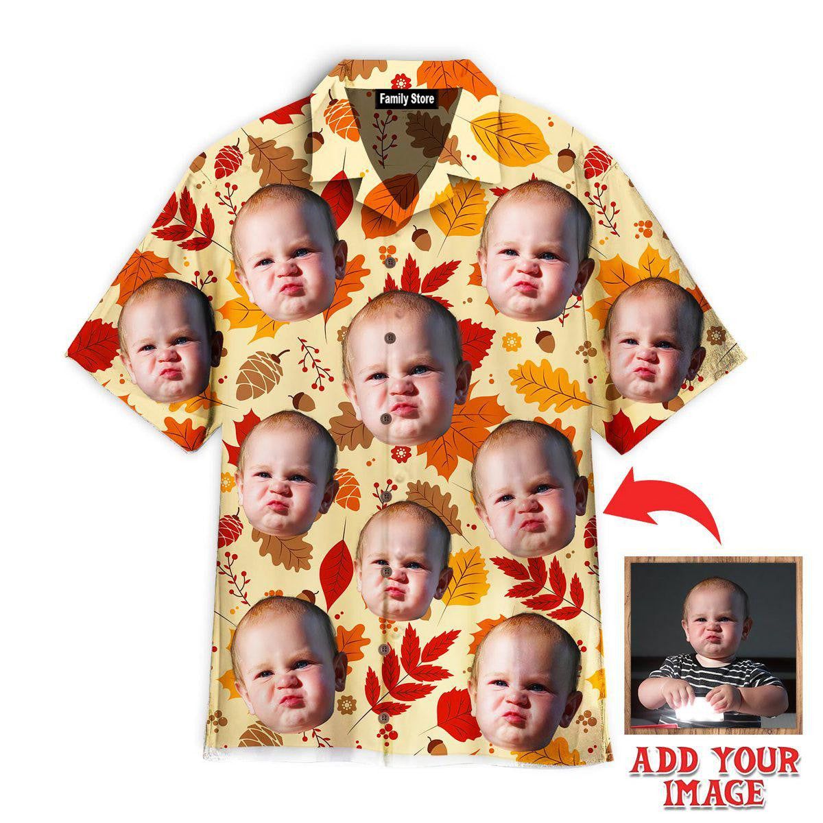 Custom Funny Face Happy First Day Of Fall Custom Hawaiian Shirt Custom Funny Face Happy First Day Of Fall Custom Hawaiian Shirt