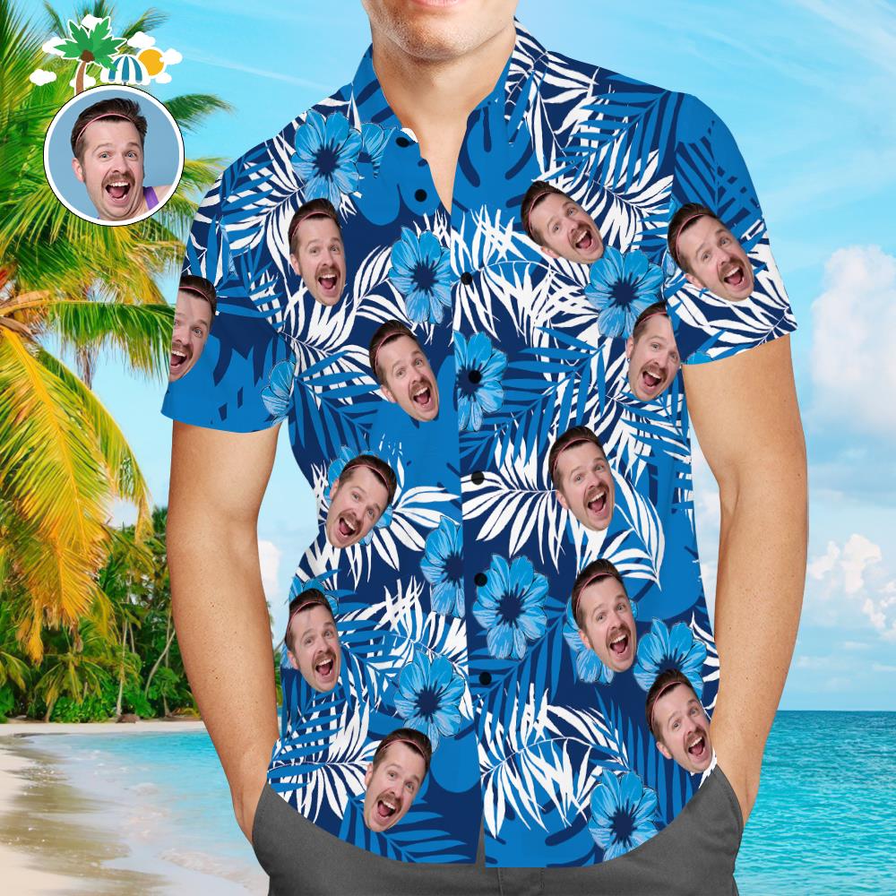 Custom Hawaiian Shirts Flowers And Leaves Design Personalized Aloha Beach Shirt For Men Custom Hawaiian Shirts Flowers And Leaves Design Personalized Aloha Beach Shirt For Men