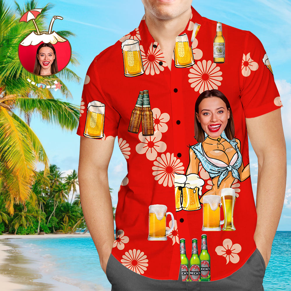 Custom Hawaiian Shirts Funny Girlfriend Personalized Aloha Beach Shirt For Men