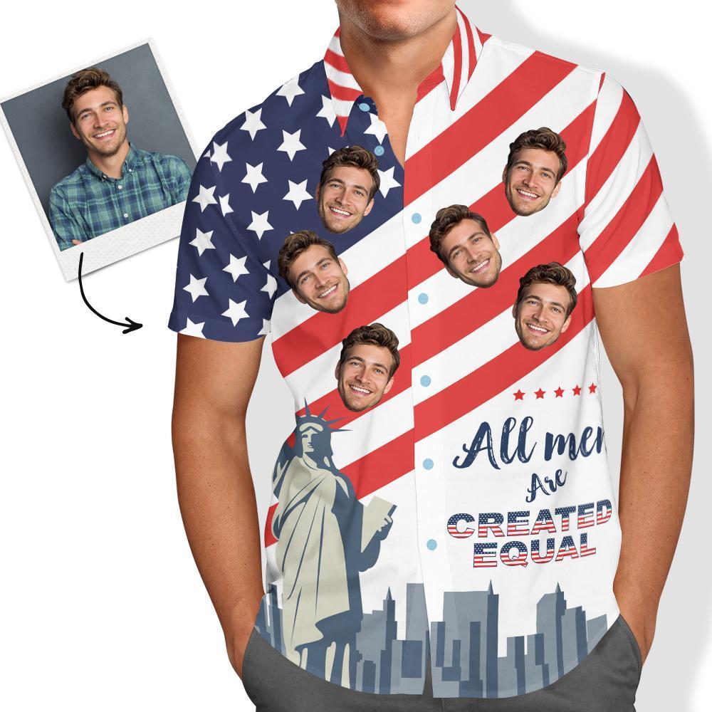 Custom Hawaiian Shirts Independence Day Personalized Aloha Beach Shirt For Men Custom Hawaiian Shirts Independence Day Personalized Aloha Beach Shirt For Men