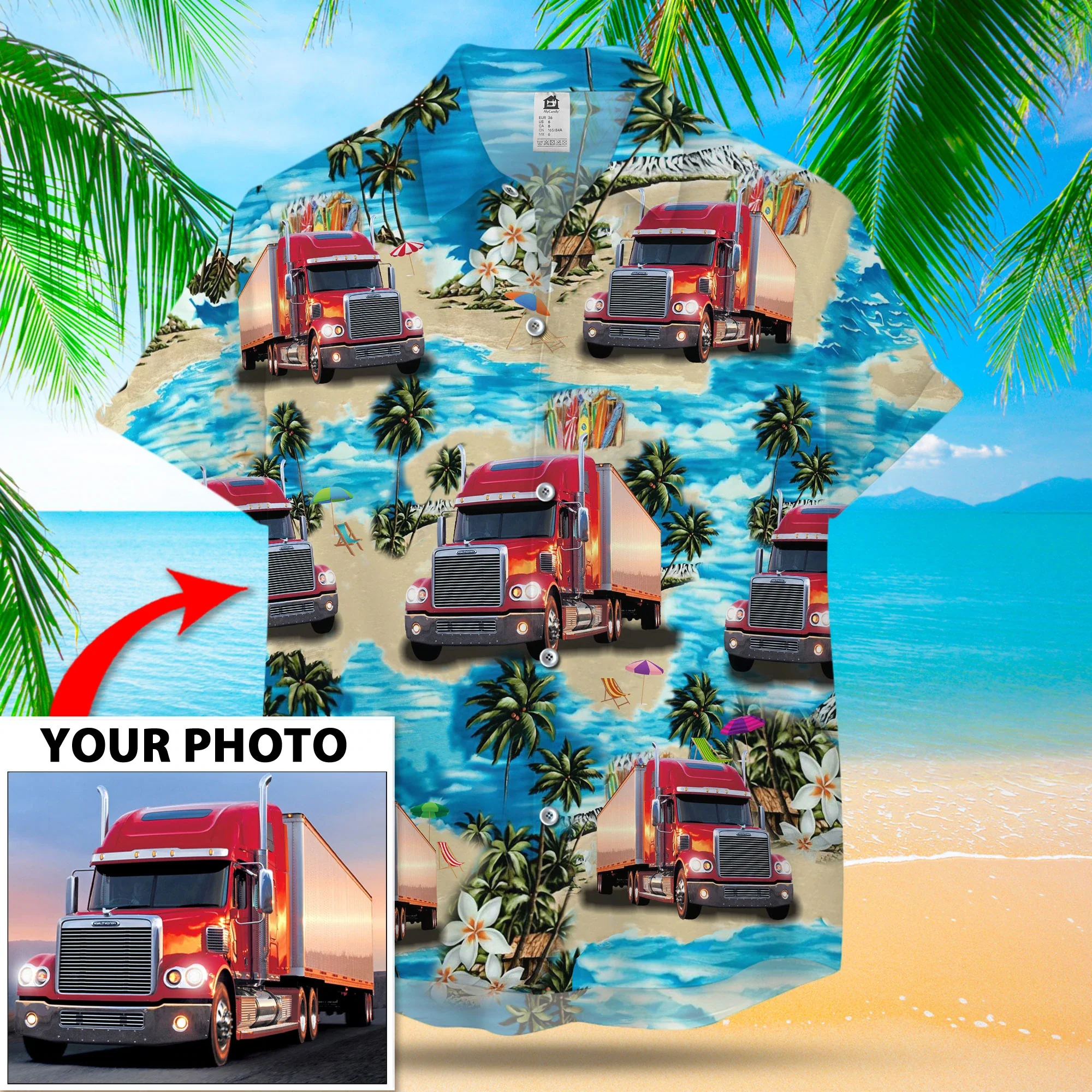 Custom Image Island Truck Trendy Hawaiian Shirt, Summer Short Sleeve Hawaiian Aloha Shirt For Men, Women Custom Image Island Truck Trendy Hawaiian Shirt, Summer Short Sleeve Hawaiian Aloha Shirt For Men, Women