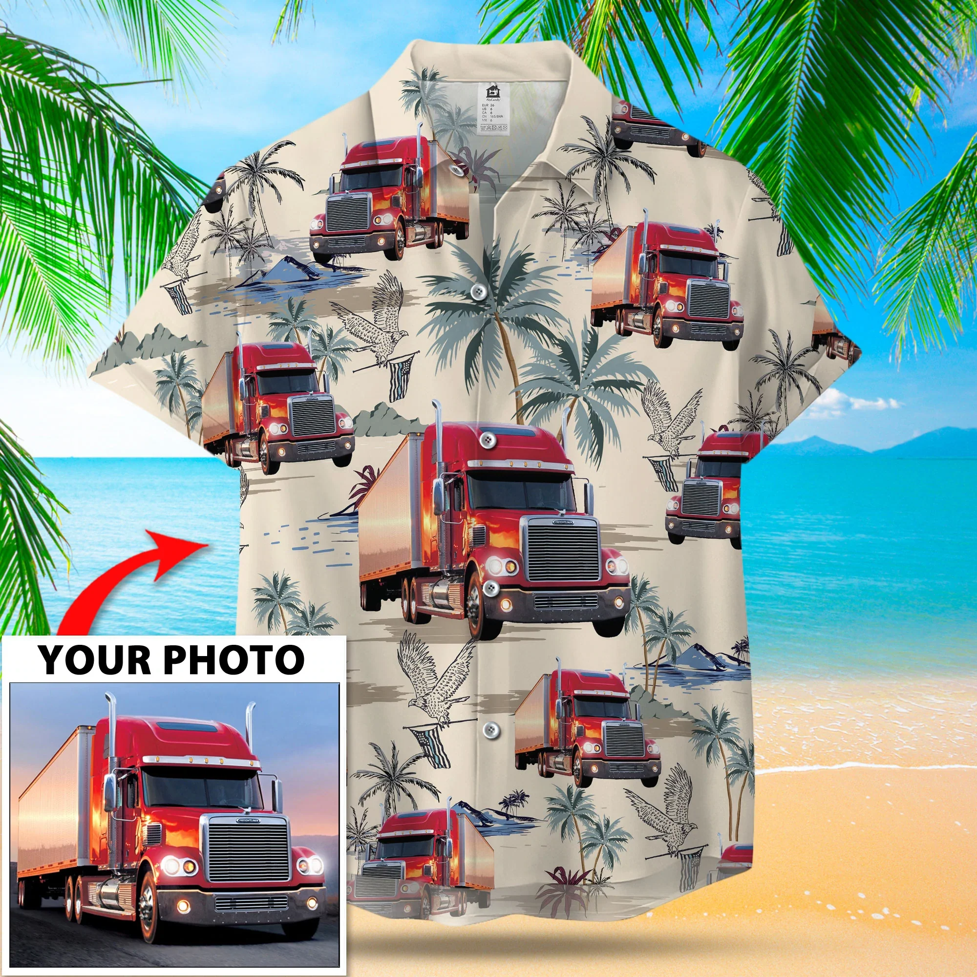 Custom Image Seamless Truck Trendy Hawaiian Shirt, Summer Short Sleeve Hawaiian Aloha Shirt For Men, Women Custom Image Seamless Truck Trendy Hawaiian Shirt, Summer Short Sleeve Hawaiian Aloha Shirt For Men, Women