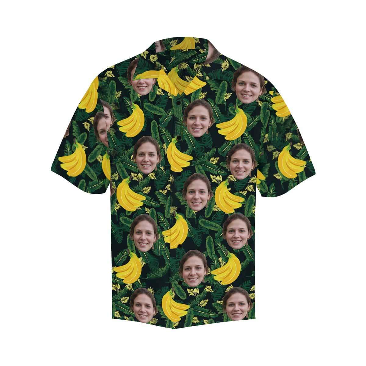 Custom Made Men’s Hawaiian Shirt With Face Banana Green Unique Design Custom Made Men’s Hawaiian Shirt With Face Banana Green Unique Design