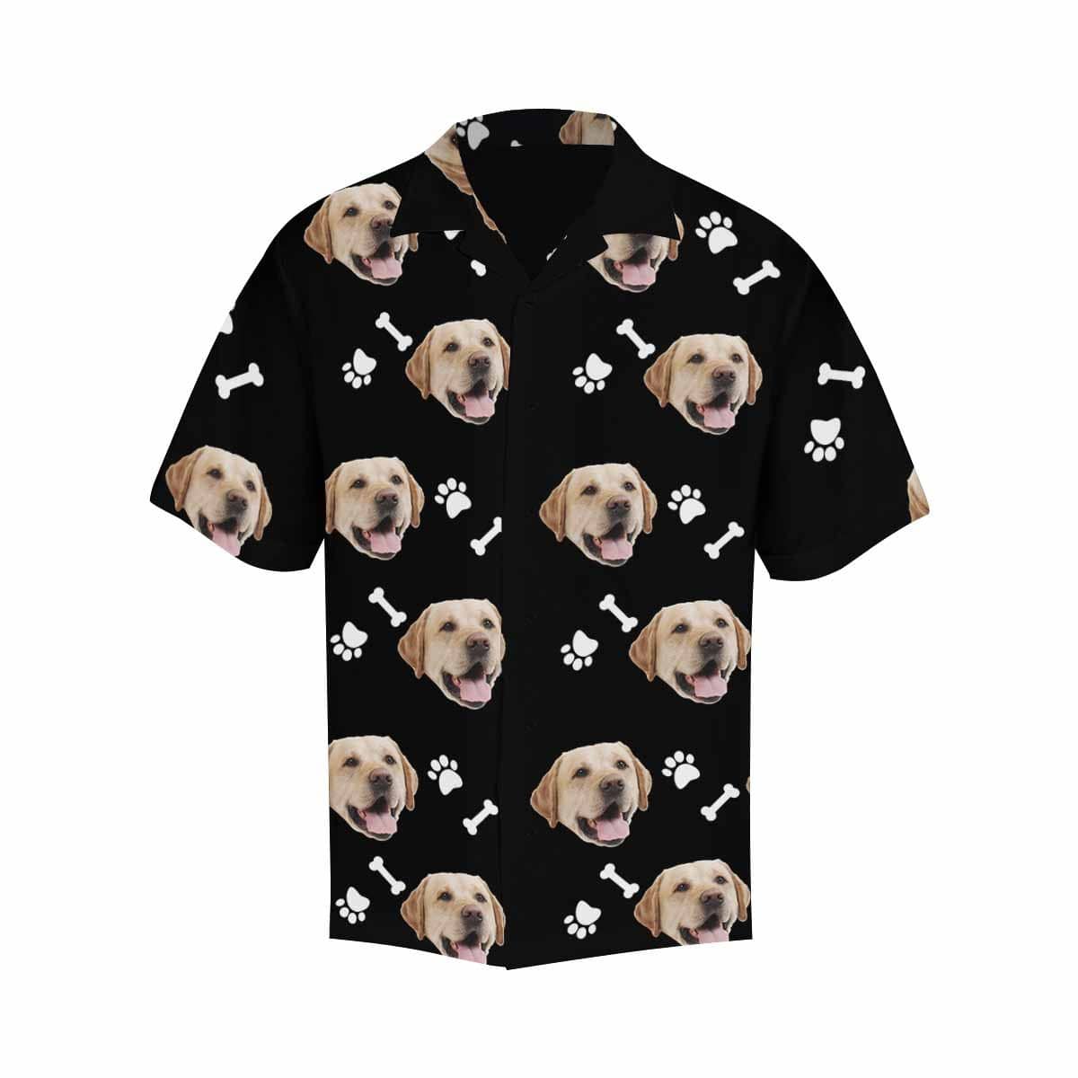 Custom Men’s Hawaiian Shirt With Face Dog And Bone Custom Men’s Hawaiian Shirt With Face Dog And Bone