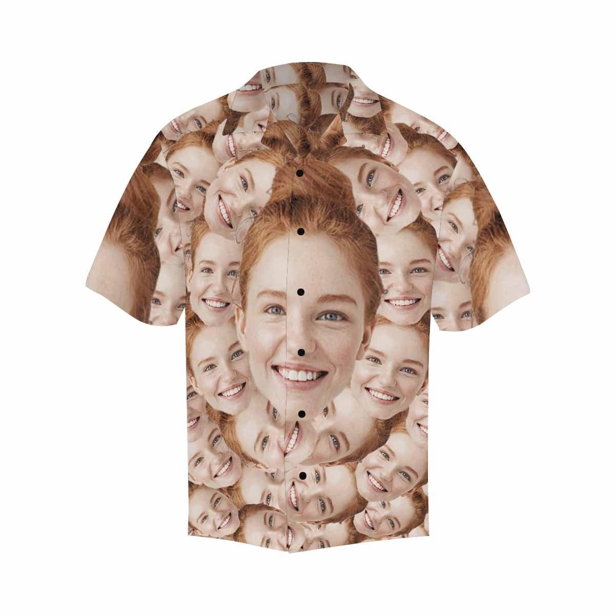 Custom Men’s Hawaiian Shirt With Girlfriend Face Seamless Custom Men’s Hawaiian Shirt With Girlfriend Face Seamless
