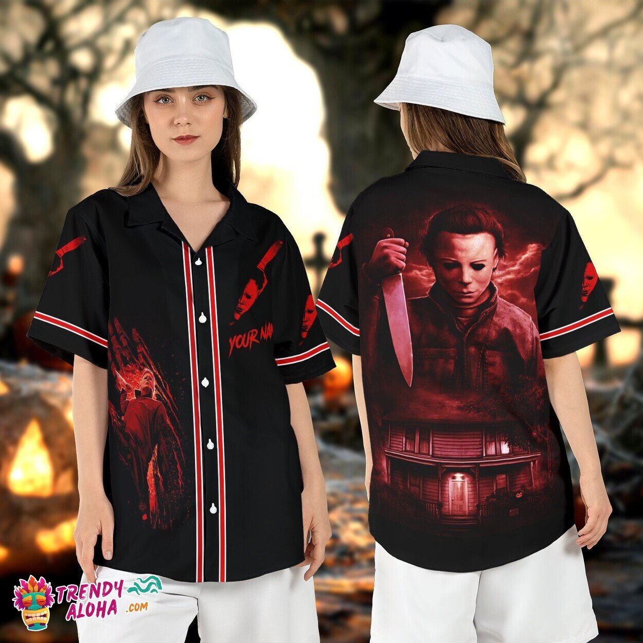Custom Michael Myers Horror Killer Baseball Halloween Shirt