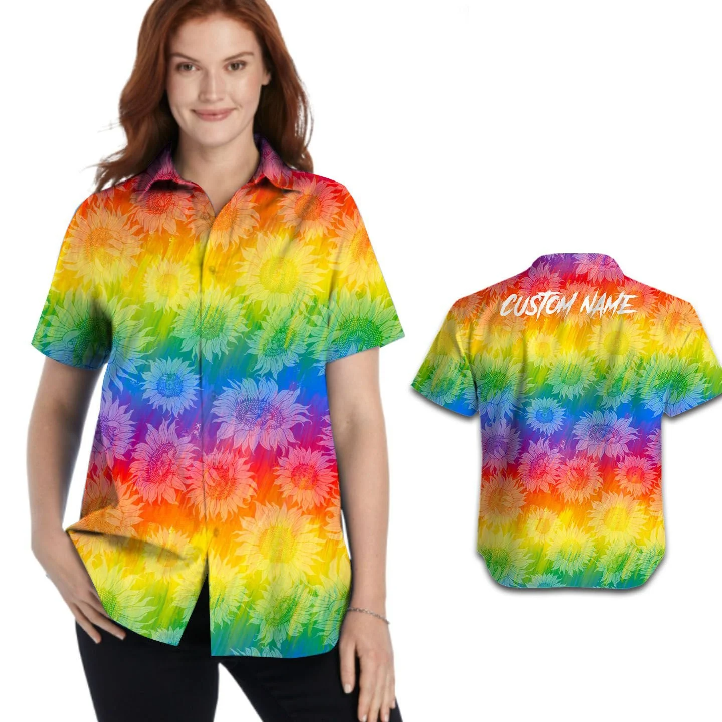 Custom Name Women Hawaiian Shirt For Lgbtq Community In Pride Month