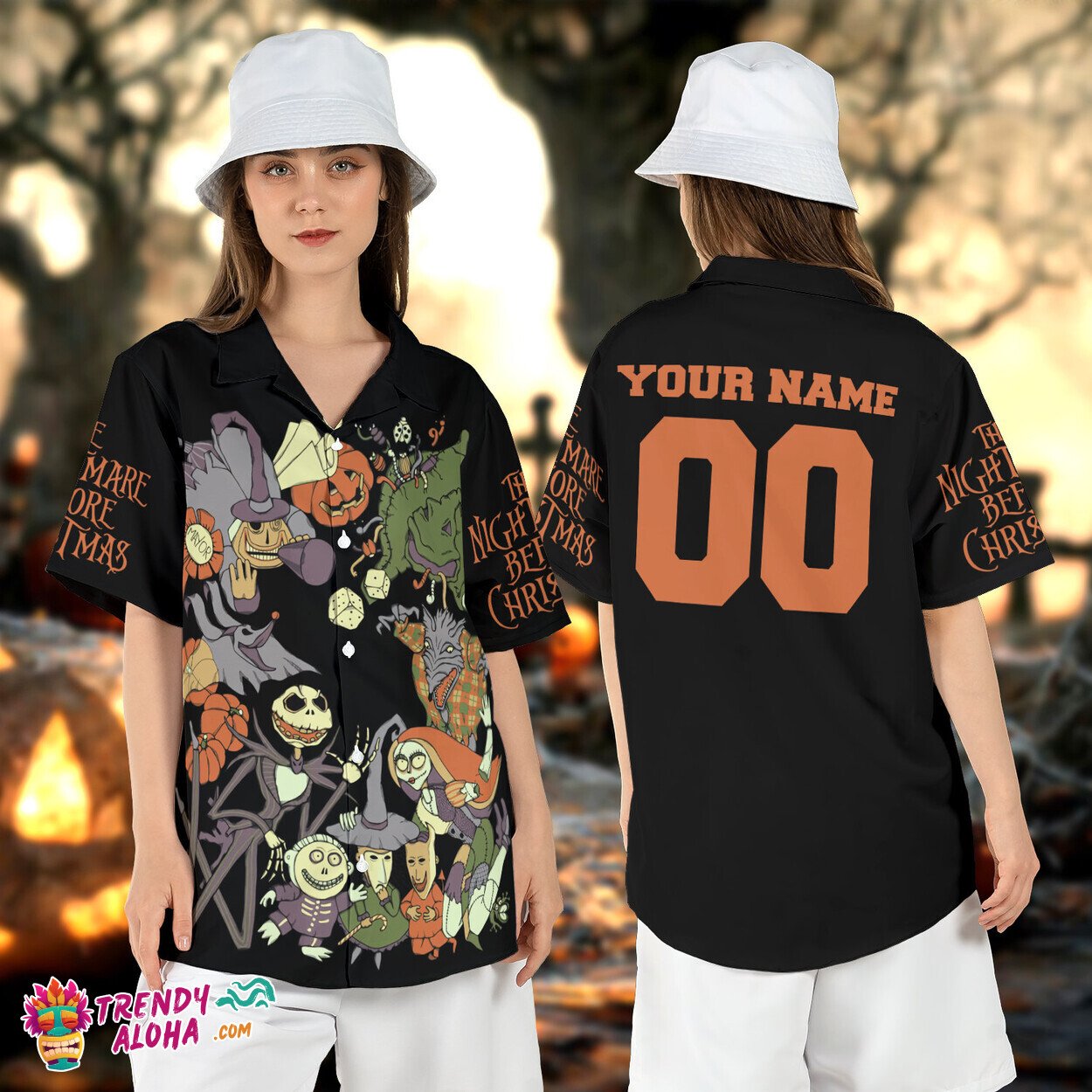 Custom Nightmare Halloween Town Before Christmas Aloha Tee