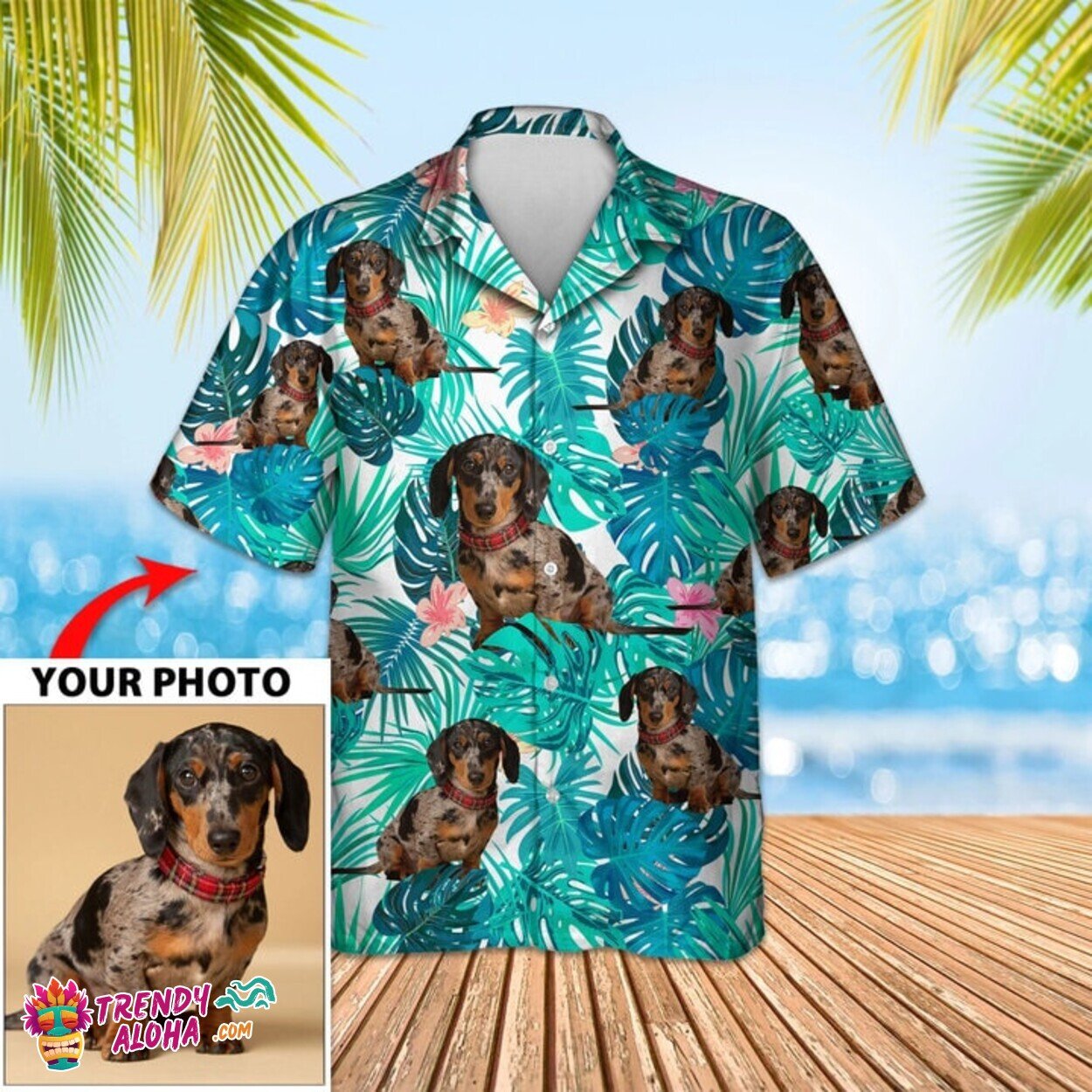 Custom Pet Dog Face Hawaiian Shirt Personalized Cat Lover Gift
