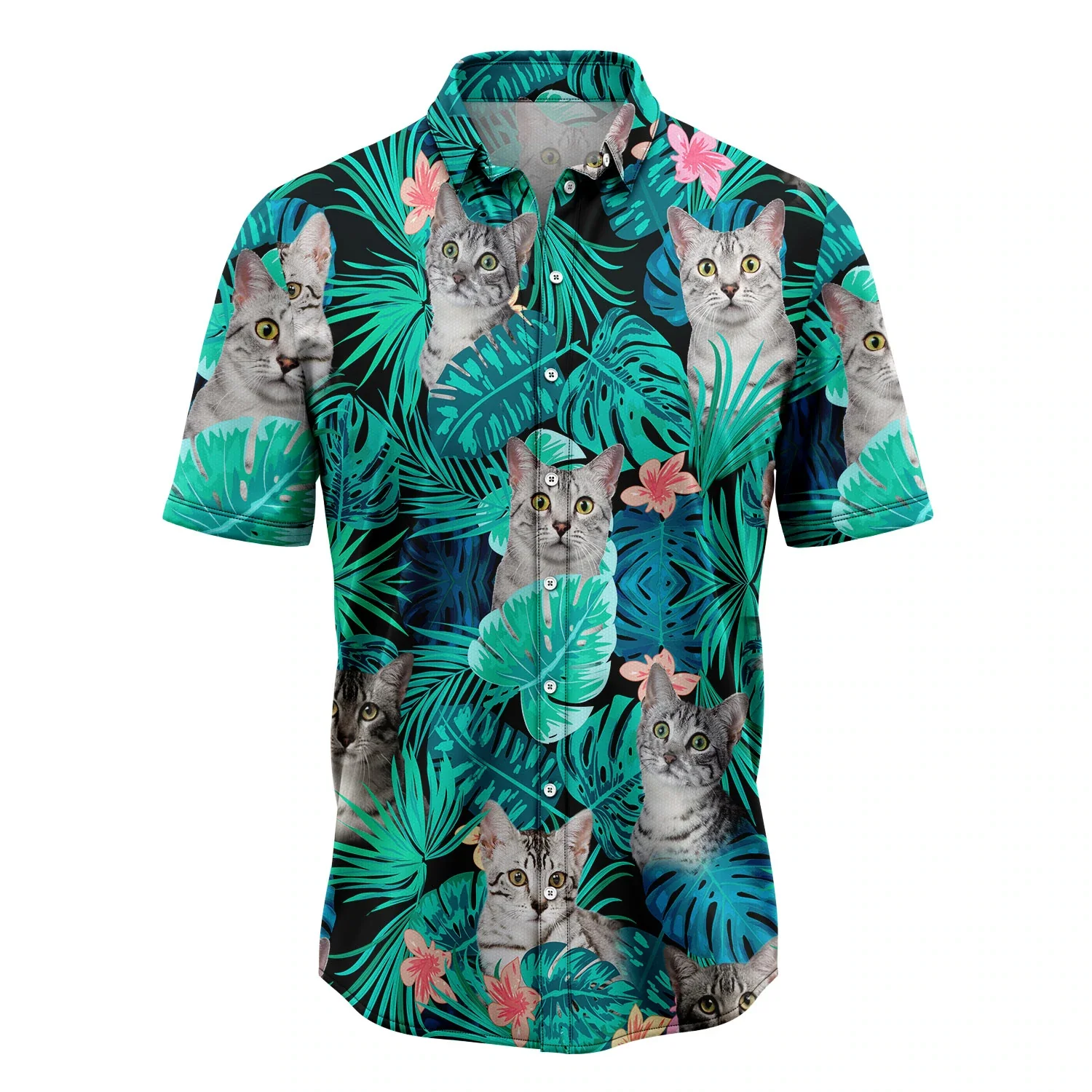 Custom Photo Cat Tropical Trendy Hawaiian Shirt, Summer Trendy Hawaiian Shirts For Men, Women Aloha Beach Shirt Custom Photo Cat Tropical Trendy Hawaiian Shirt, Summer Trendy Hawaiian Shirts For Men, Women Aloha Beach Shirt