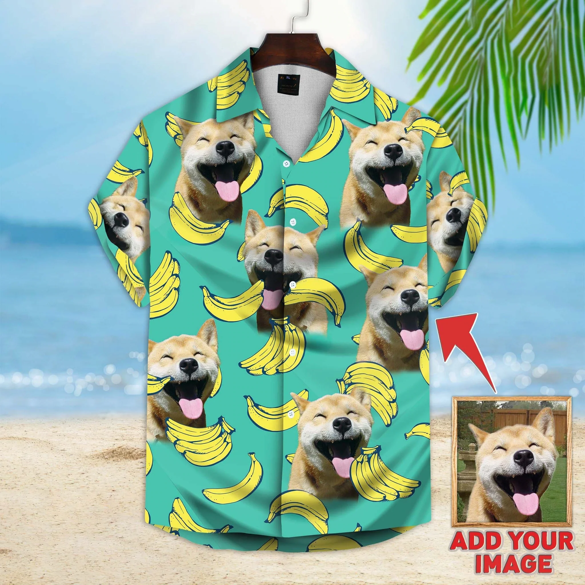 Custom Photo Dog Aloha Shirt, Dog Banana Pattern Short-Sleeve Trendy Hawaiian Shirt, Dog Trendy Hawaiian Shirt For Men, Women Custom Photo Dog Aloha Shirt, Dog Banana Pattern Short-Sleeve Trendy Hawaiian Shirt, Dog Trendy Hawaiian Shirt For Men, Women