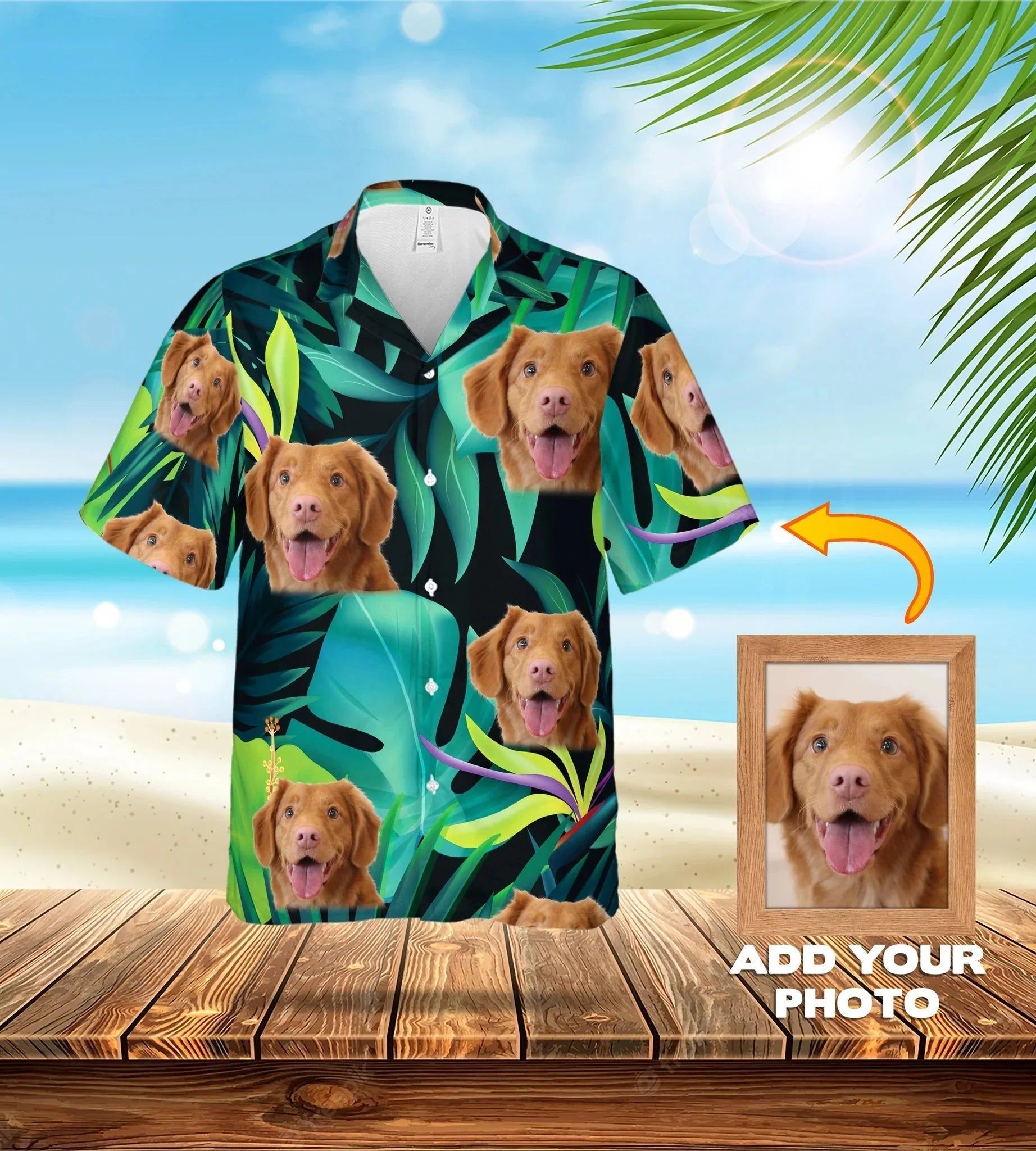 Custom Photo Dog Prismatic Lavender Hawaii Shirt